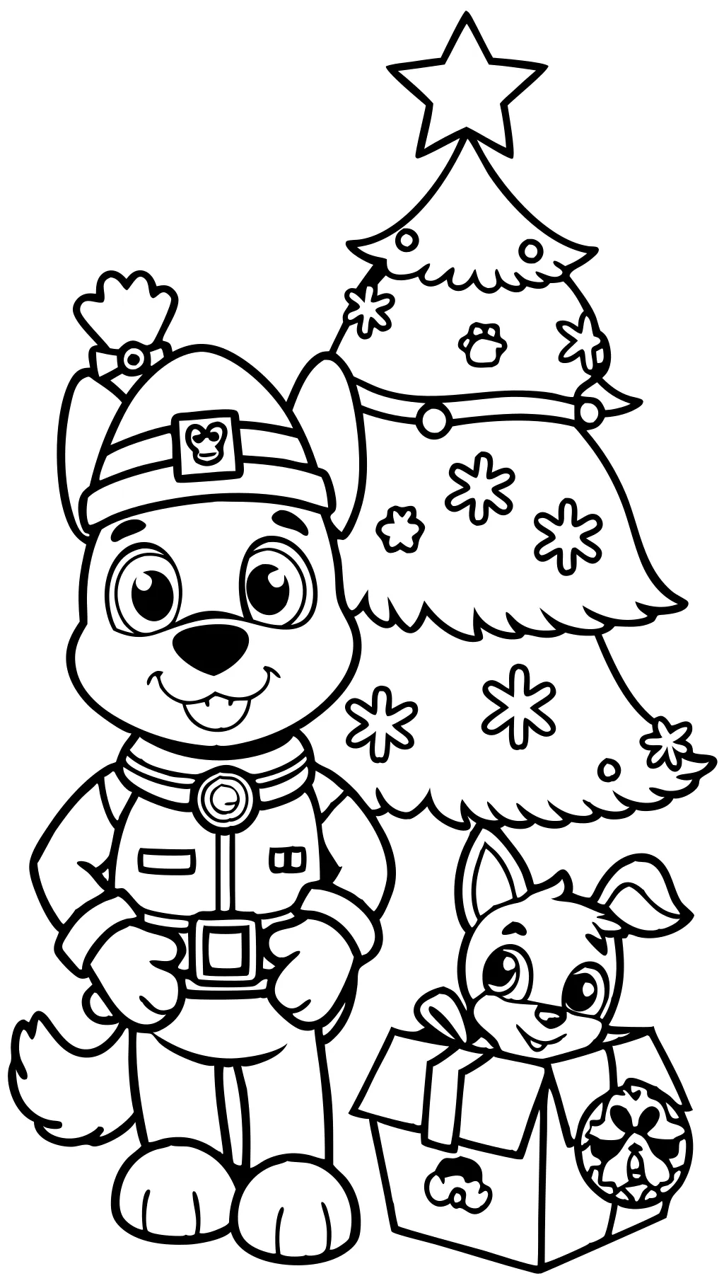 Paw Patrol Páginas de color navideño